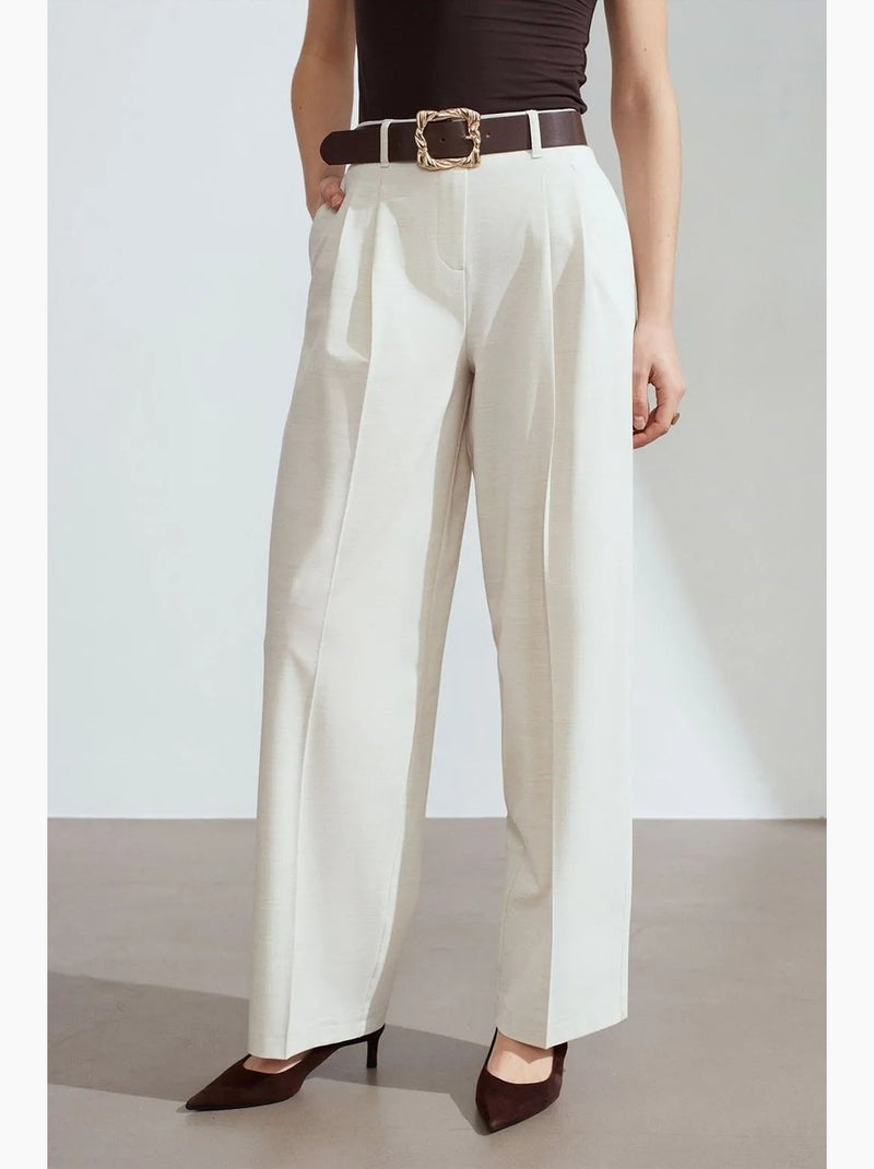 Pantaloni palazzo a gamba ampia con cintura dilvin Crema - Kiabi