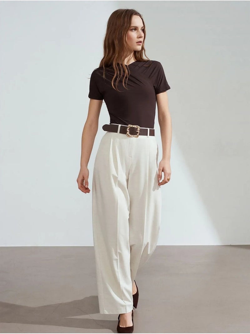 Pantaloni palazzo a gamba ampia con cintura dilvin Crema - Kiabi