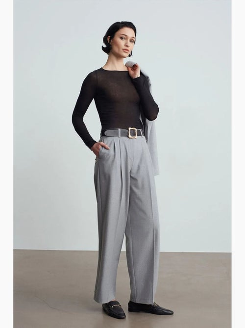 Pantaloni palazzo a gamba ampia con cintura dilvin - Kiabi