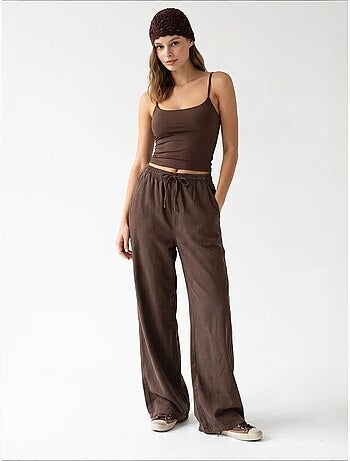 Pantaloni palazzo a gamba ampia in tencel mixray