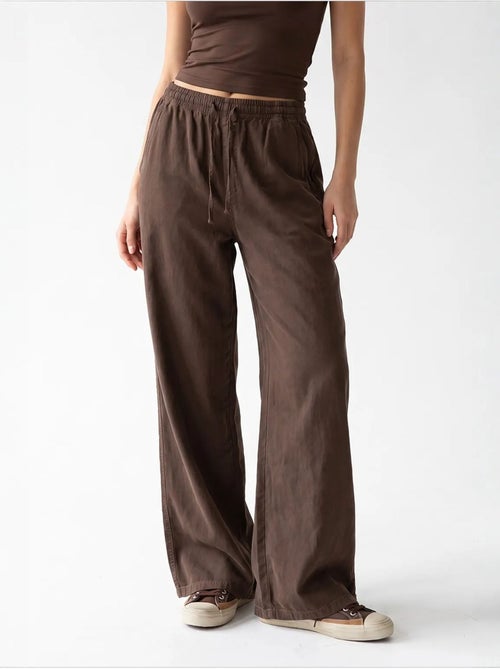 Pantaloni palazzo a gamba ampia in tencel mixray - Kiabi Pantaloni palazzo a gamba ampia in tencel mixray - Kiabi