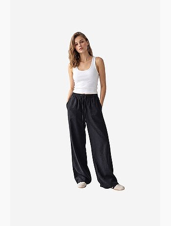 Pantaloni palazzo a gamba ampia in tencel mixray