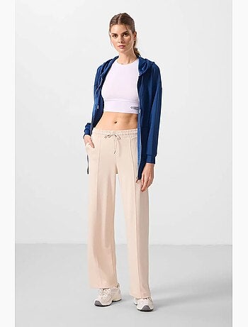 Pantaloni palazzo a gamba ampia testurizzati con vita con coulisse tommy
