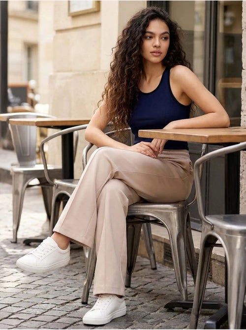 Pantaloni palazzo a gamba ampia testurizzati con vita con coulisse tommy - Kiabi