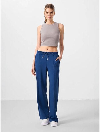 Pantaloni palazzo a gamba ampia testurizzati con vita con coulisse tommy