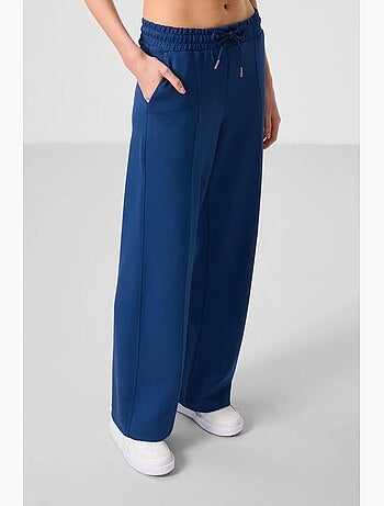 Pantaloni palazzo a gamba ampia testurizzati con vita con coulisse tommy