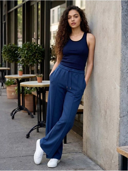 Pantaloni palazzo a gamba ampia testurizzati con vita con coulisse tommy - Kiabi