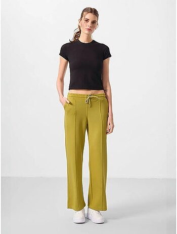 Pantaloni palazzo a gamba ampia testurizzati con vita con coulisse tommy