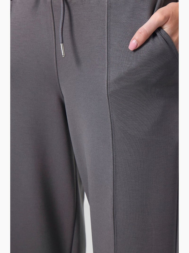 Pantaloni palazzo a gamba ampia testurizzati con vita con coulisse tommy Grigio scuro - Kiabi