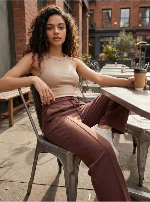 Pantaloni palazzo a gamba ampia testurizzati con vita con coulisse tommy - Kiabi