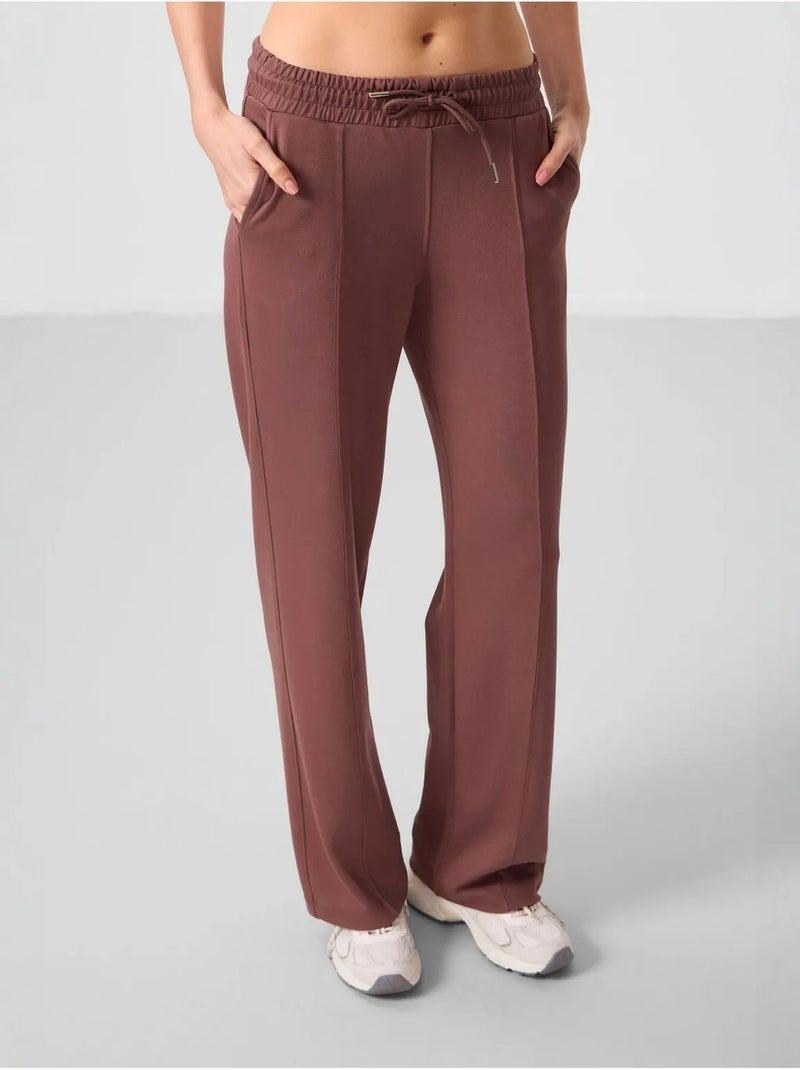 Pantaloni palazzo a gamba ampia testurizzati con vita con coulisse tommy Marrone - Kiabi