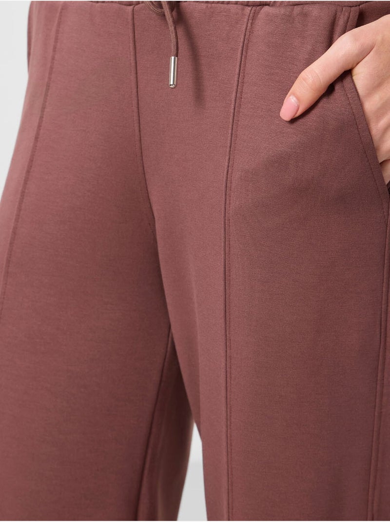 Pantaloni palazzo a gamba ampia testurizzati con vita con coulisse tommy Marrone - Kiabi