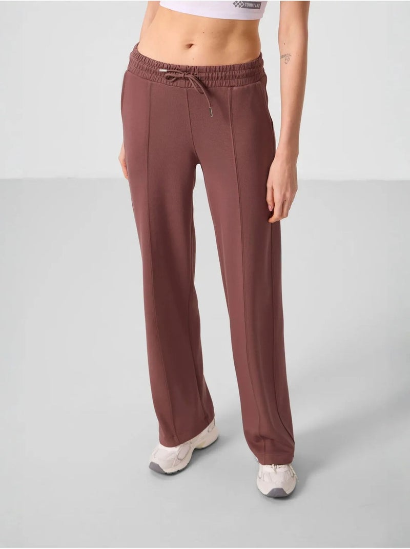 Pantaloni palazzo a gamba ampia testurizzati con vita con coulisse tommy Marrone - Kiabi