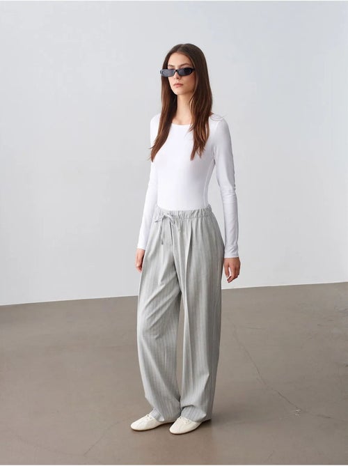 Pantaloni palazzo a righe a gamba ampia dilvin - Kiabi