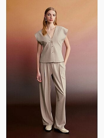 Pantaloni palazzo a righe a gamba ampia dilvin