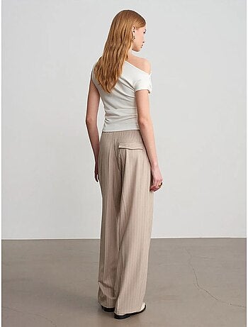 Pantaloni palazzo a righe a gamba ampia dilvin