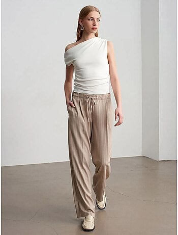 Pantaloni palazzo a righe a gamba ampia dilvin