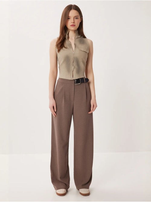 Pantaloni palazzo a vita alta a gamba ampia con cintura istanbul - Kiabi Pantaloni palazzo a vita alta a gamba ampia con cintura istanbul - Kiabi