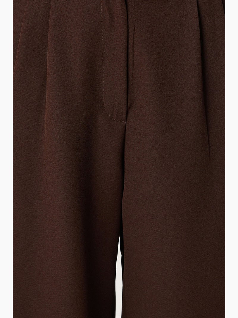 Pantaloni palazzo a vita alta a gamba ampia istanbul Marrone cioccolato - Kiabi