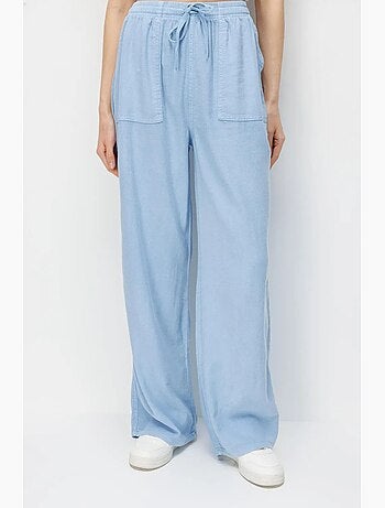 Pantaloni palazzo a vita alta a gamba larga con vita con coulisse mixray