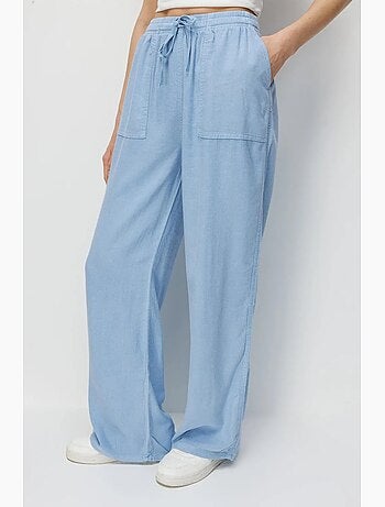 Pantaloni palazzo a vita alta a gamba larga con vita con coulisse mixray