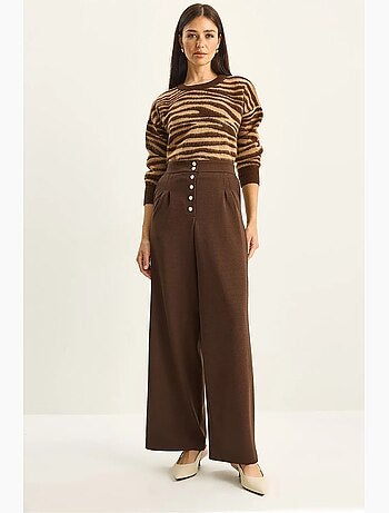 Pantaloni palazzo a vita alta con gamba ampia lucci