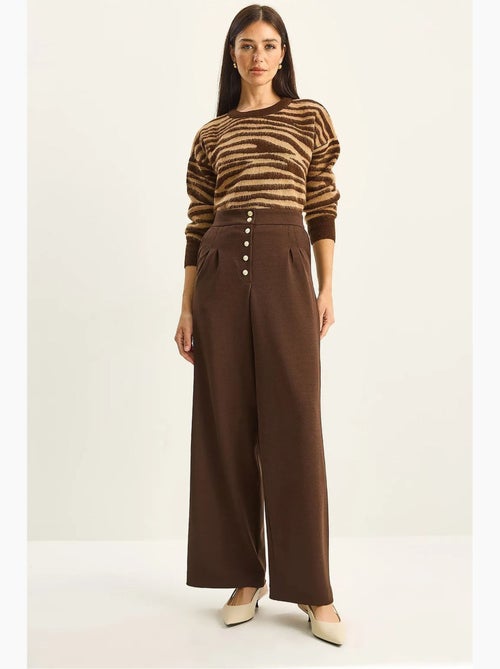 Pantaloni palazzo a vita alta con gamba ampia lucci - Kiabi Pantaloni palazzo a vita alta con gamba ampia lucci - Kiabi