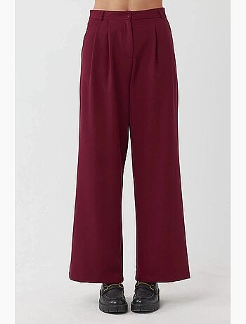 Pantaloni palazzo a vita alta con pieghe hiccup