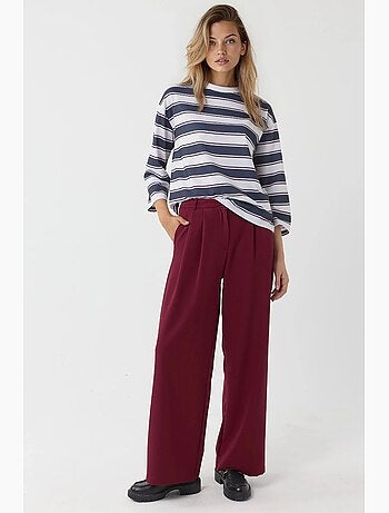 Pantaloni palazzo a vita alta con pieghe hiccup