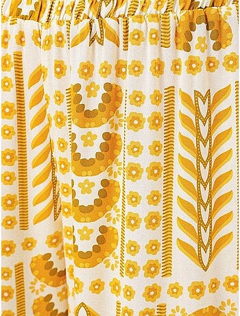 Pantaloni palazzo a vita alta con righe geometriche bdart