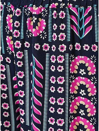 Pantaloni palazzo a vita alta con righe geometriche bdart