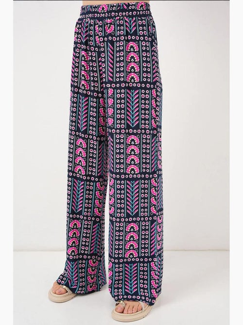 Pantaloni palazzo a vita alta con righe geometriche bdart - Kiabi Pantaloni palazzo a vita alta con righe geometriche bdart - Kiabi