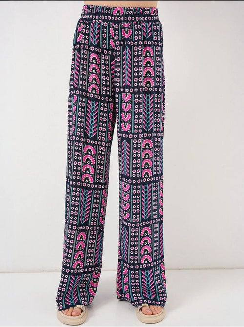 Pantaloni palazzo a vita alta con righe geometriche bdart - Kiabi Pantaloni palazzo a vita alta con righe geometriche bdart - Kiabi