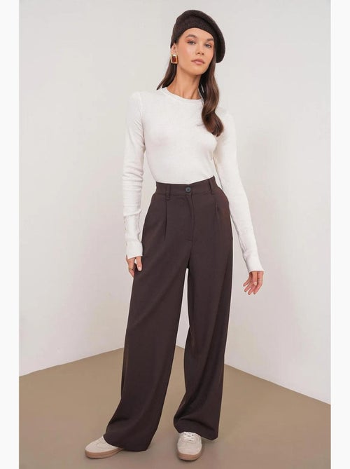 Pantaloni palazzo a vita alta con tasche mixray - Kiabi Pantaloni palazzo a vita alta con tasche mixray - Kiabi