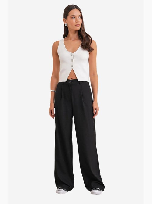 Pantaloni palazzo a vita alta con tasche mixray - Kiabi Pantaloni palazzo a vita alta con tasche mixray - Kiabi