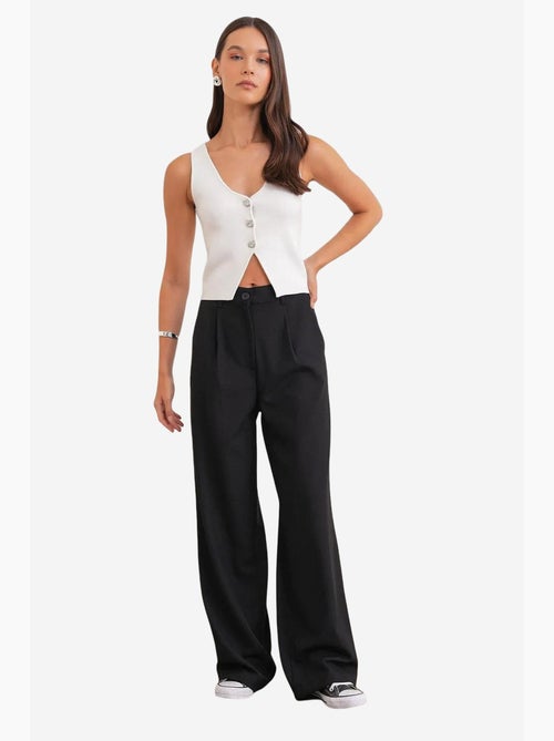 Pantaloni palazzo a vita alta con tasche mixray - Kiabi Pantaloni palazzo a vita alta con tasche mixray - Kiabi