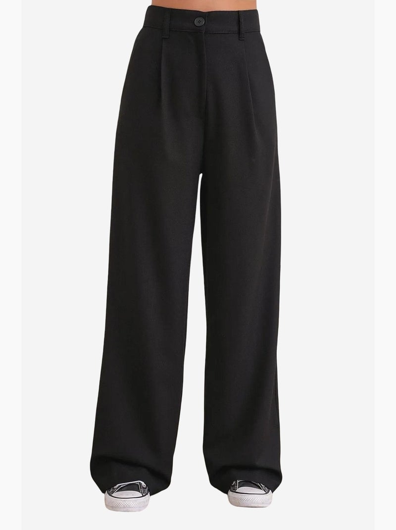 Pantaloni palazzo a vita alta con tasche mixray Nero - Kiabi