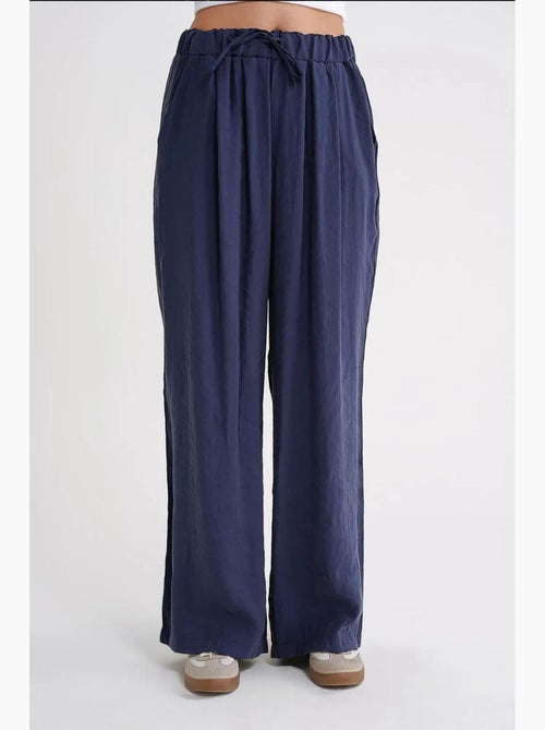 Pantaloni palazzo a vita alta in modal plissettati con coulisse mixray - Kiabi Pantaloni palazzo a vita alta in modal plissettati con coulisse mixray - Kiabi