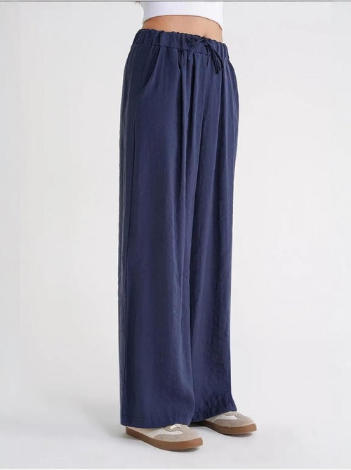 Pantaloni palazzo a vita alta in modal plissettati con coulisse mixray - Kiabi Pantaloni palazzo a vita alta in modal plissettati con coulisse mixray - Kiabi