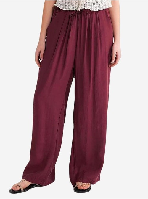 Pantaloni palazzo a vita alta in modal plissettati con coulisse mixray - Kiabi Pantaloni palazzo a vita alta in modal plissettati con coulisse mixray - Kiabi