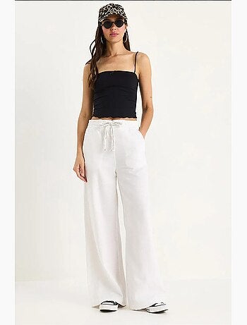 Pantaloni palazzo con vita elasticizzata lucci