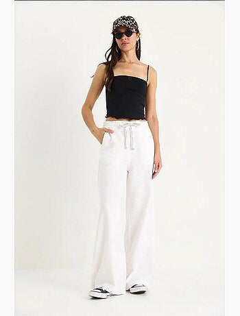 Pantaloni palazzo con vita elasticizzata lucci