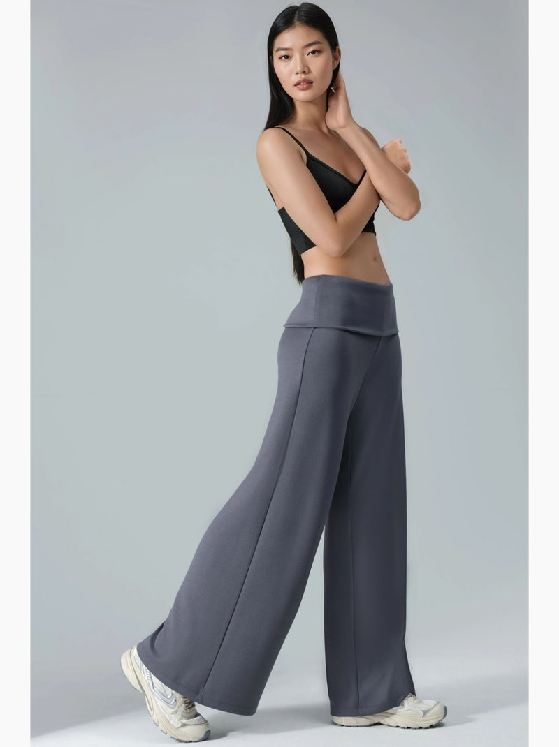Pantaloni palazzo con vita ripiegata modal touch hiccup Grigio - Kiabi