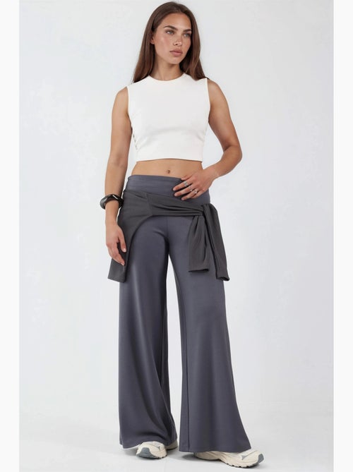 Pantaloni palazzo con vita ripiegata modal touch hiccup - Kiabi