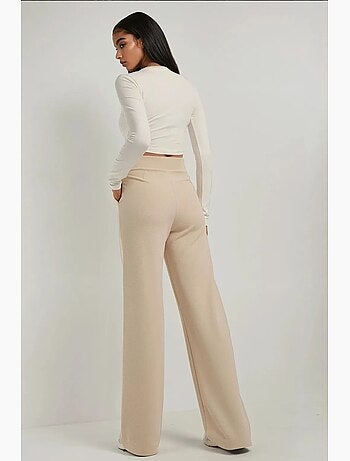 Pantaloni palazzo in crêpe con vita alta elasticizzata hiccup