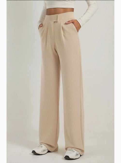 Pantaloni palazzo in crêpe con vita alta elasticizzata hiccup - Kiabi Pantaloni palazzo in crêpe con vita alta elasticizzata hiccup - Kiabi