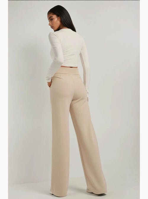 Pantaloni palazzo in crêpe con vita alta elasticizzata hiccup - Kiabi Pantaloni palazzo in crêpe con vita alta elasticizzata hiccup - Kiabi
