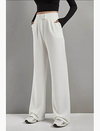 Pantaloni palazzo in crêpe con vita alta elasticizzata hiccup