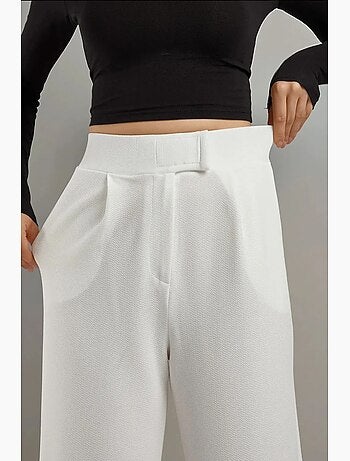 Pantaloni palazzo in crêpe con vita alta elasticizzata hiccup