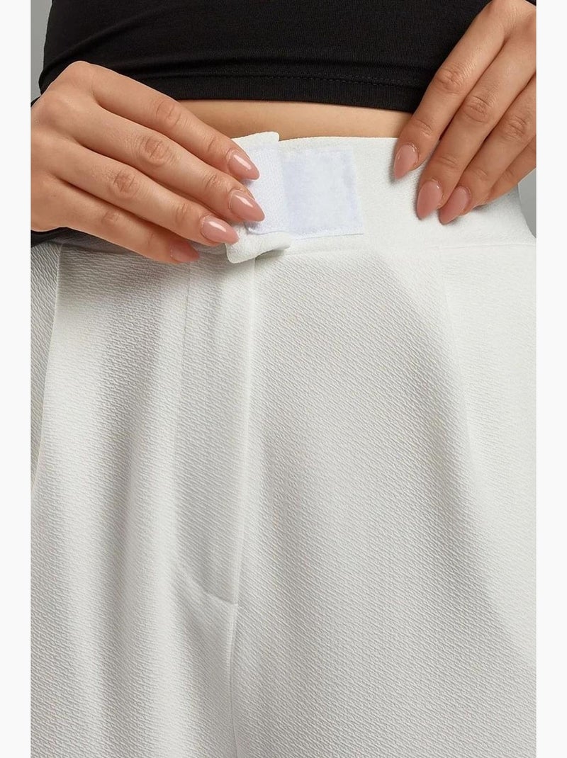 Pantaloni palazzo in crêpe con vita alta elasticizzata hiccup Bianco - Kiabi